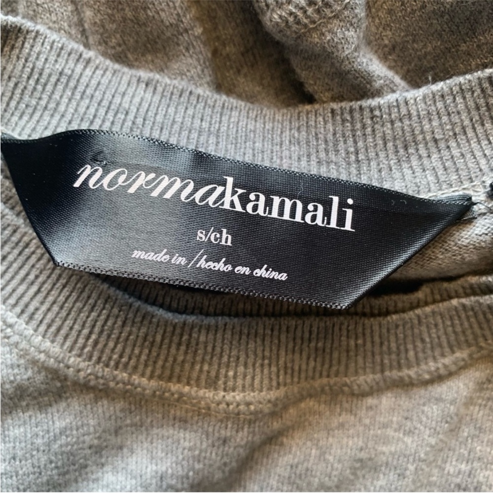 Norma Kamali Gray Sweater Sweatshirt Dress Cinched Waist Long Sleeves Small - Picture 8 of 12